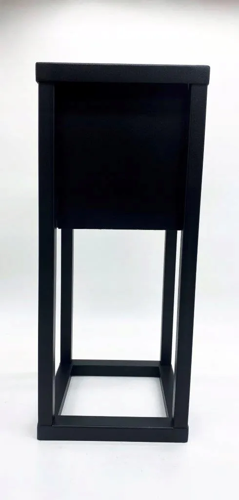 Pot de fleurs support métal 50cm robuste - Finition noir mat élégant