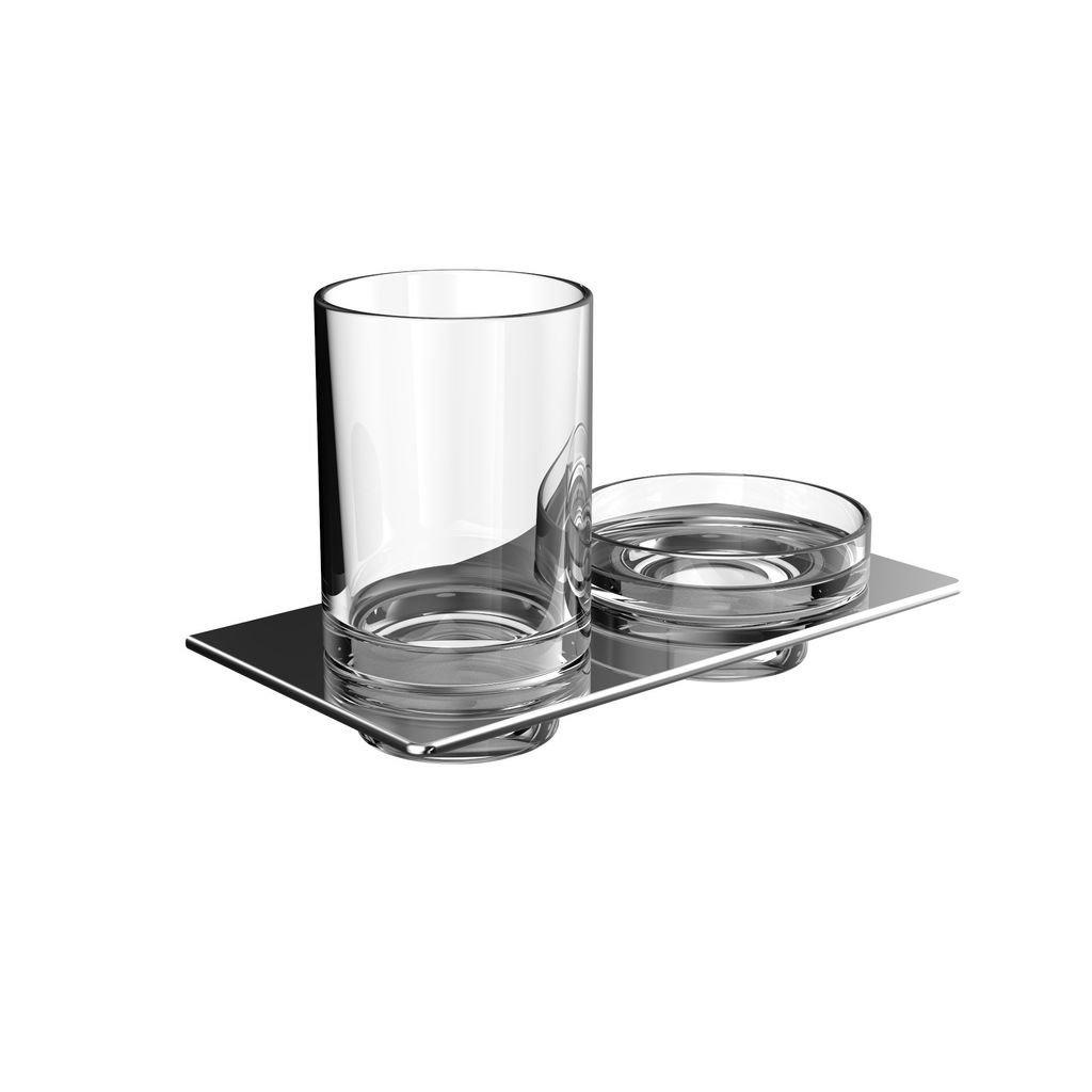 EMCO Doppelhalter ART Seifenschale und Glashalter chrom