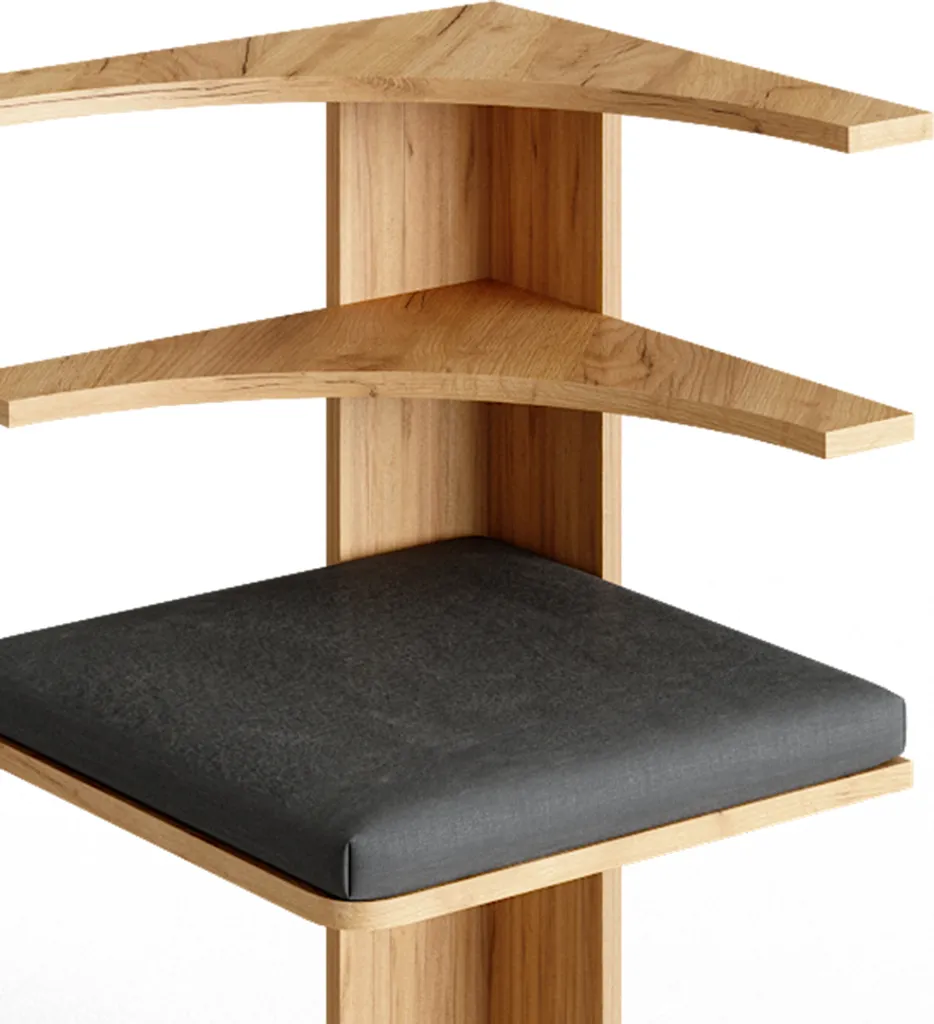 Banc d'angle compact Vicco Roman en bois chêne doré, format 43x43 cm