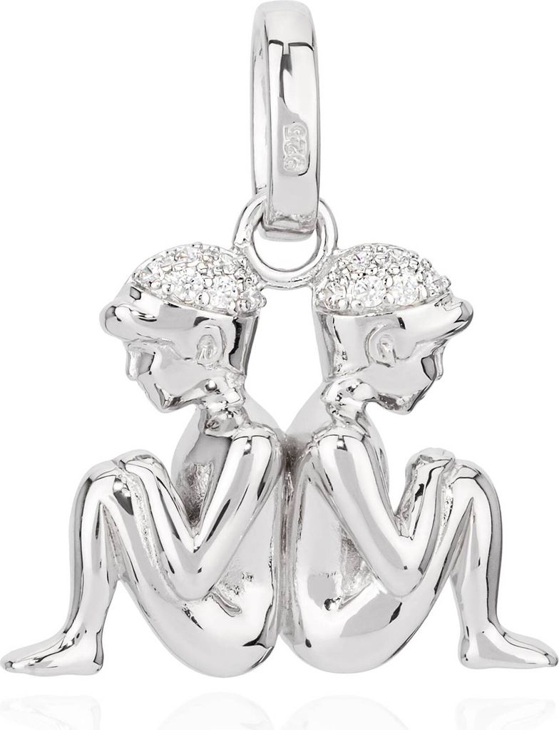 Kettenanhänger Sternzeichen Zwilling 925 Silber Zirkonia Produktbild 