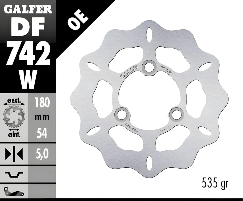Galfer DF742W WAVE® Disque 180mm Rigide - Haute Performance pour Quad