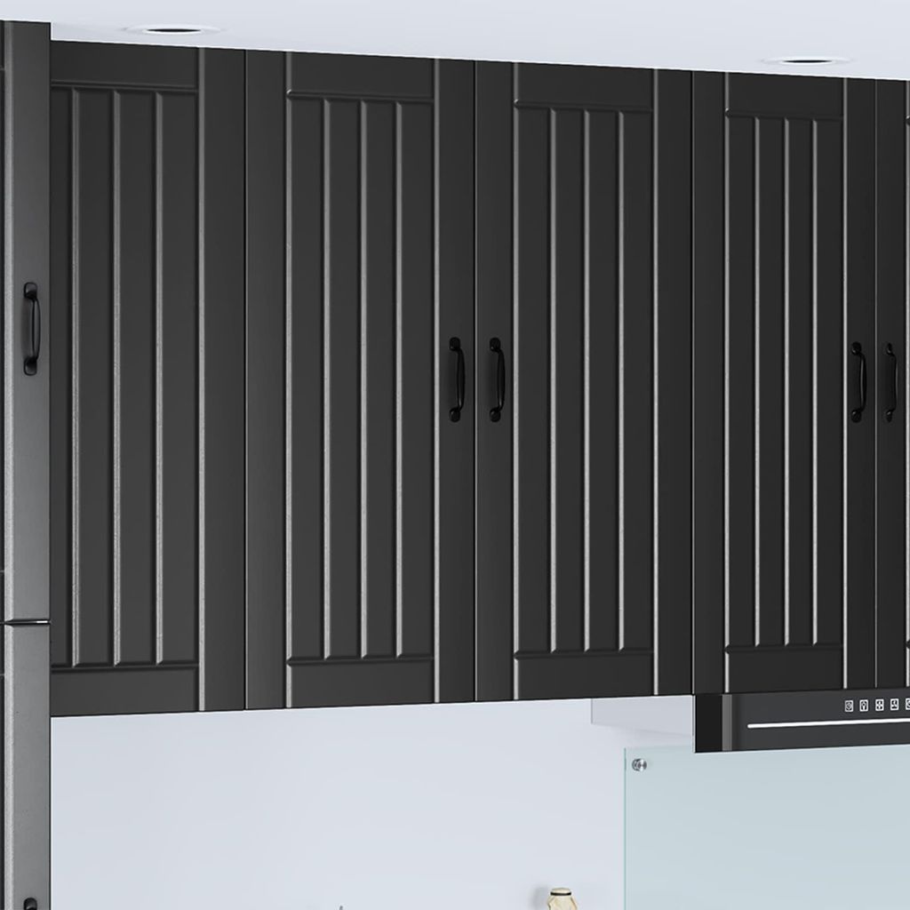 "Schlussverkauf" Küchenschrank/Sideboard - 1 pc - Aufbewahrungsschrank moderne - Schwarz 80x31x100 cm Holzwerkstoff C10557