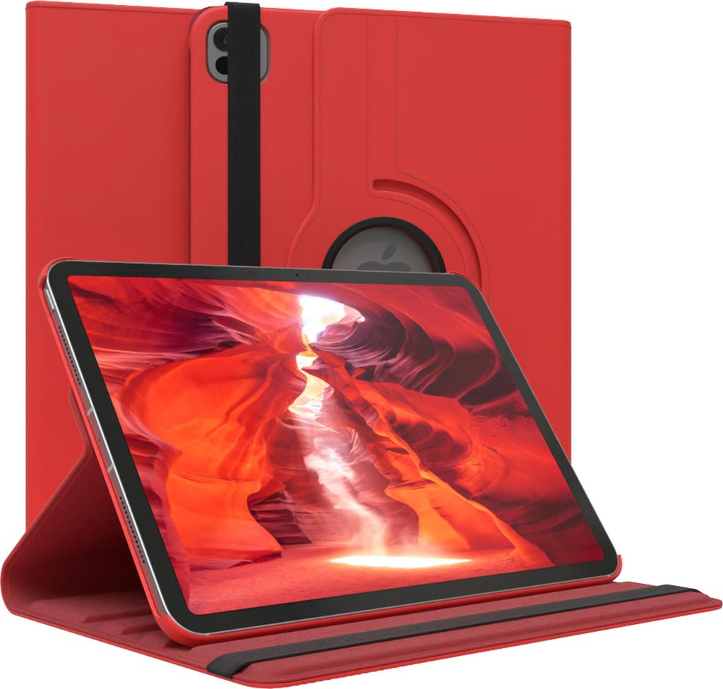 EAZY CASE - Tablet Hülle für Apple iPad Pro 11 (2024) Schutzhülle, Tablet Case 360° drehbar in Rot