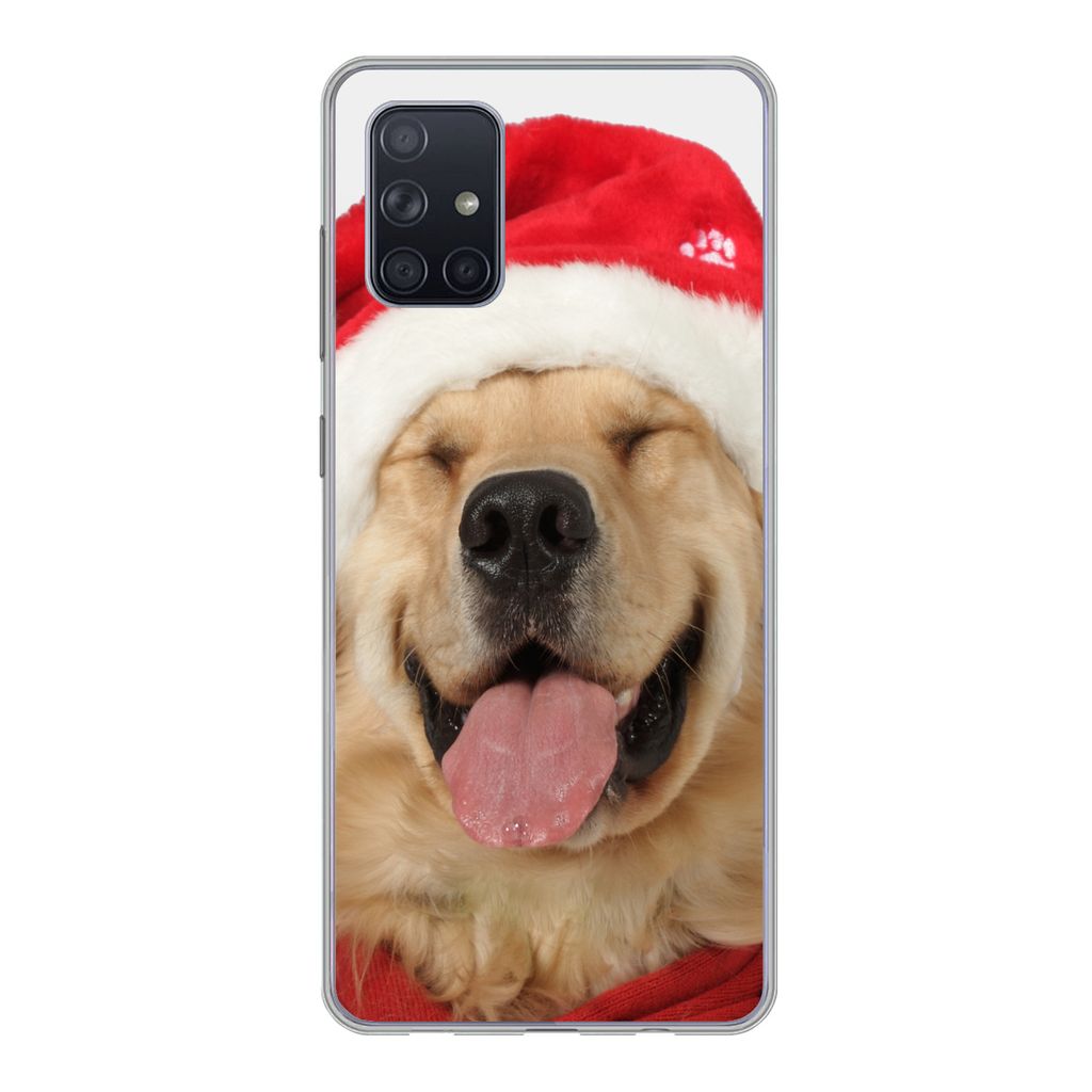 MuchoWow Handyhülle Schutzhülle Hülle für Samsung Galaxy A51 5G Hund - Lustig - Lachen - Kinder - Jungen - Mädchen Silikon Softcase Handy H...