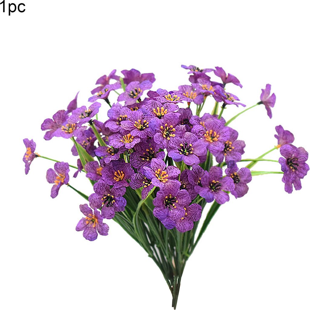 1pc künstliche Blume romantische Verschleiß-resistenter Kunststoff Realistischer 5 Zweige falsche Orchidee für Büro-Lila