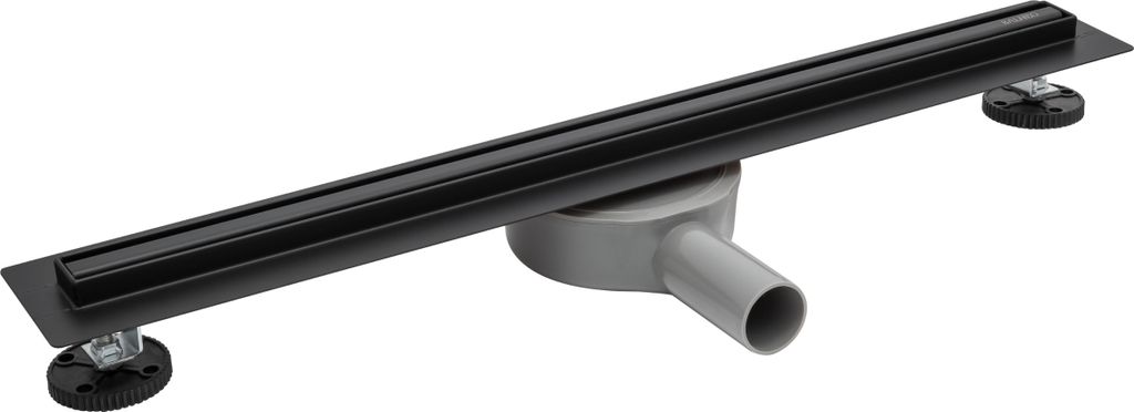 Balneo | Slim & Low Proline Rinnenablauf - 70 Cm - Schwarzer Teflon - Edelstahl - Duschablauf