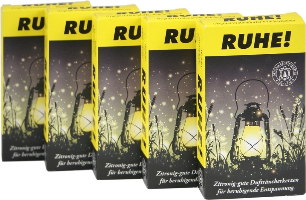 Crottendorfer Räucherkerzen "RUHE!" - XL 5er Räucherkerzen perfekt gegen Mücken - Made in Germany