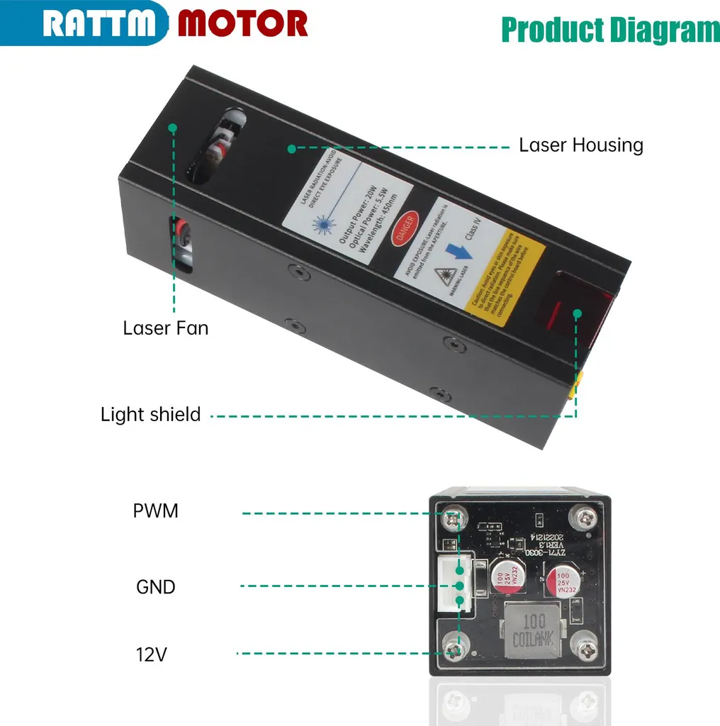 Module laser 20W haute précision pour corriger les gravures floues - 2