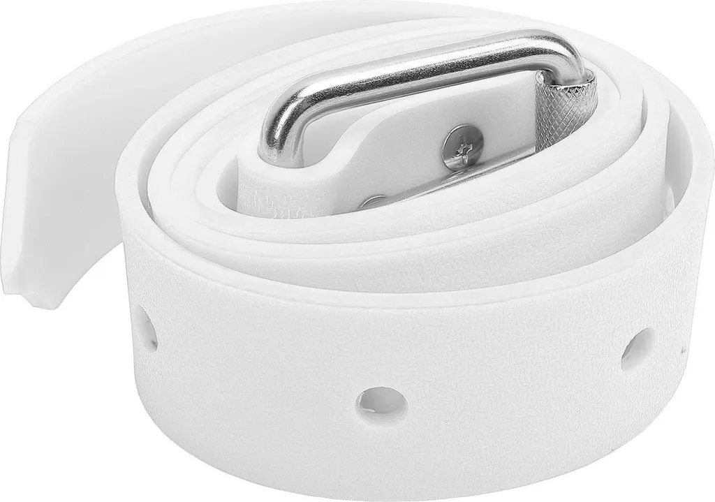 Ceinture de plongée silicone blanc avec boucle inox à ouverture rapide