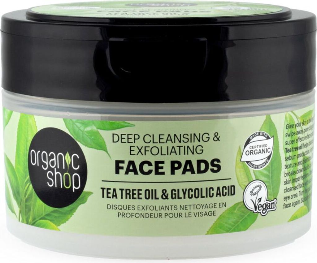 Organic Shop - Gesichtspads Tiefenreinigung - Erfrischend und reinigend - 20 Pads - 1 Stück