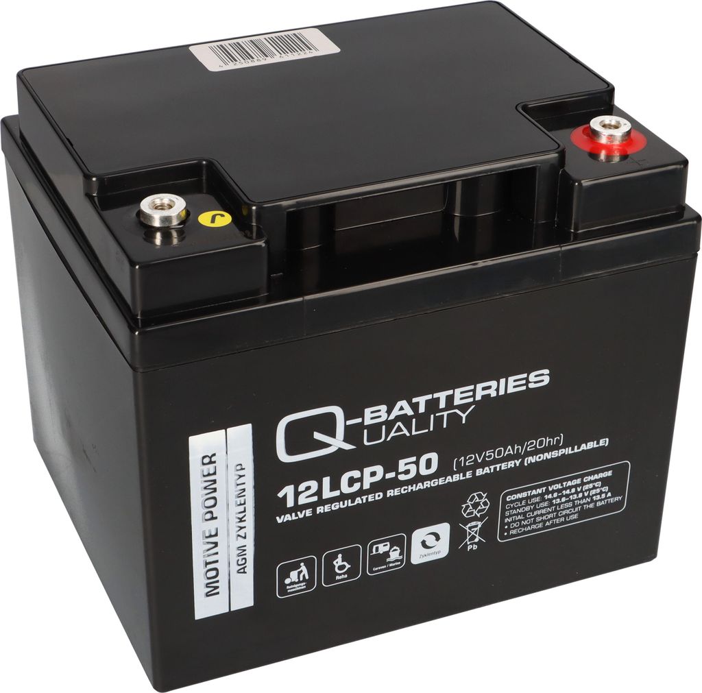 Q-Batteries 12LCP-50 / 12V - 50Ah olovená batéria typu AGM Obrázok produktu 