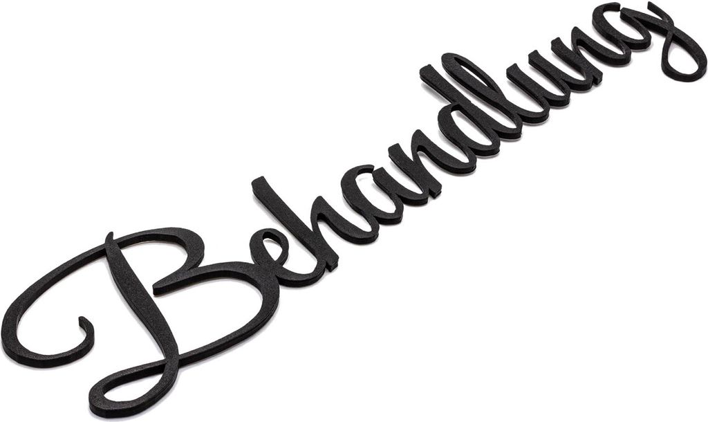 Behandlung Türschild Schriftzug Firma Name 3D Wandschild Selbstklebend Schwarz