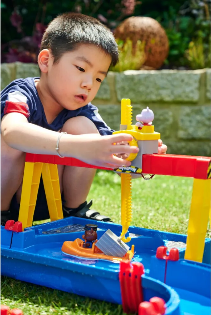 AquaPlay ContainerPort Set de Jeu avec Grue Pivotante et Écluse Mobile - 15