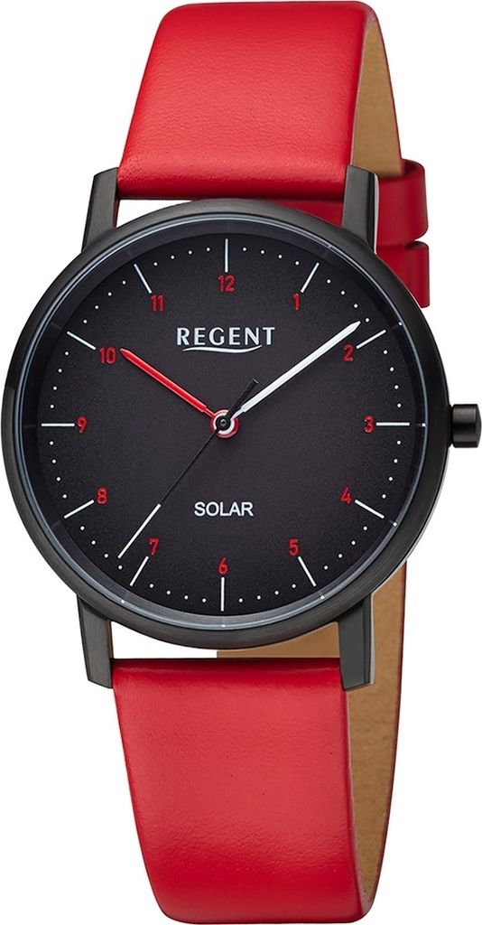 Regent Leder Damen Uhr Armbanduhr Quarz rot Lederarmband D2URF1554