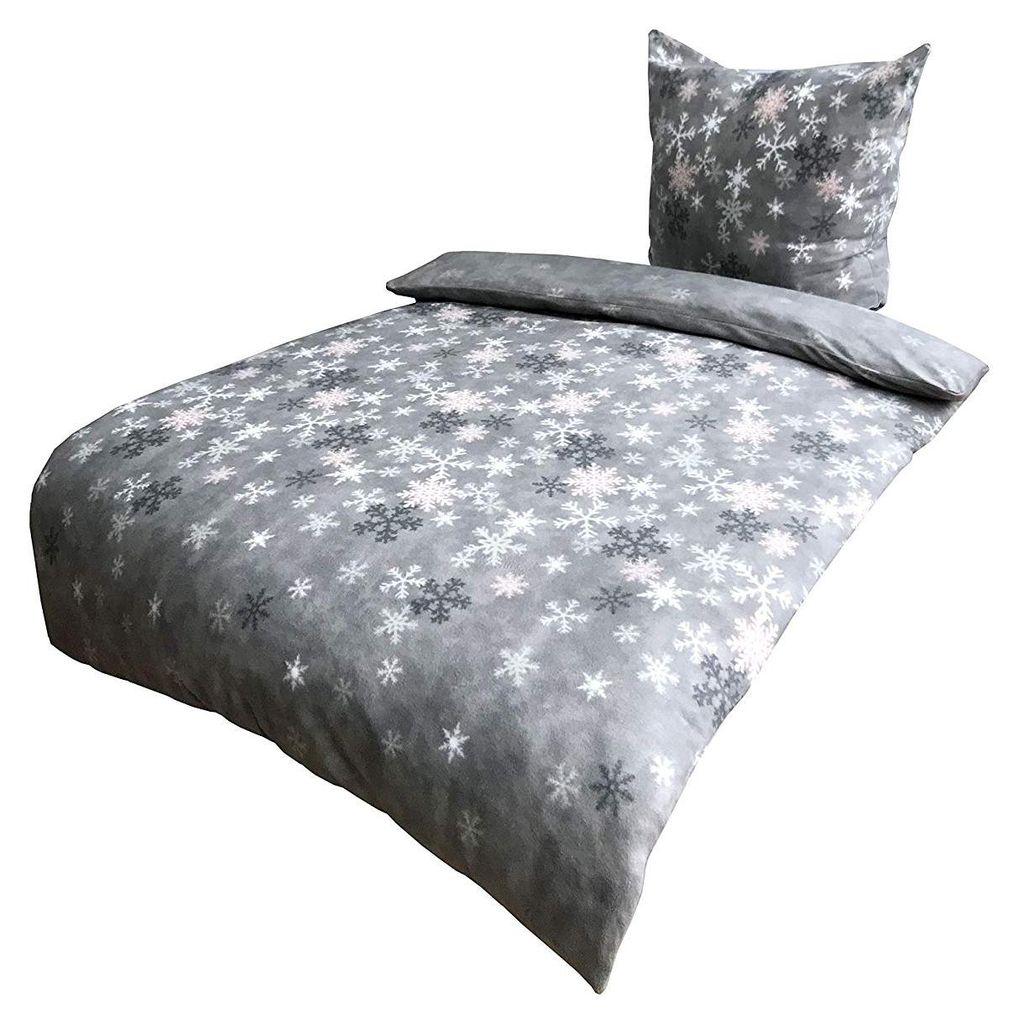 2 tlg Bettwäsche 155x220 Flausch Winter Thermofleece warm Produktbild 