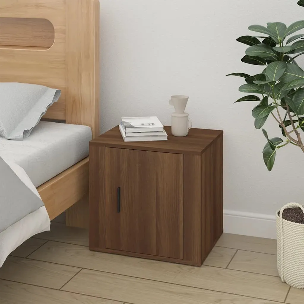 Table de chevet marron avec tiroir de rangement pour lit adulte