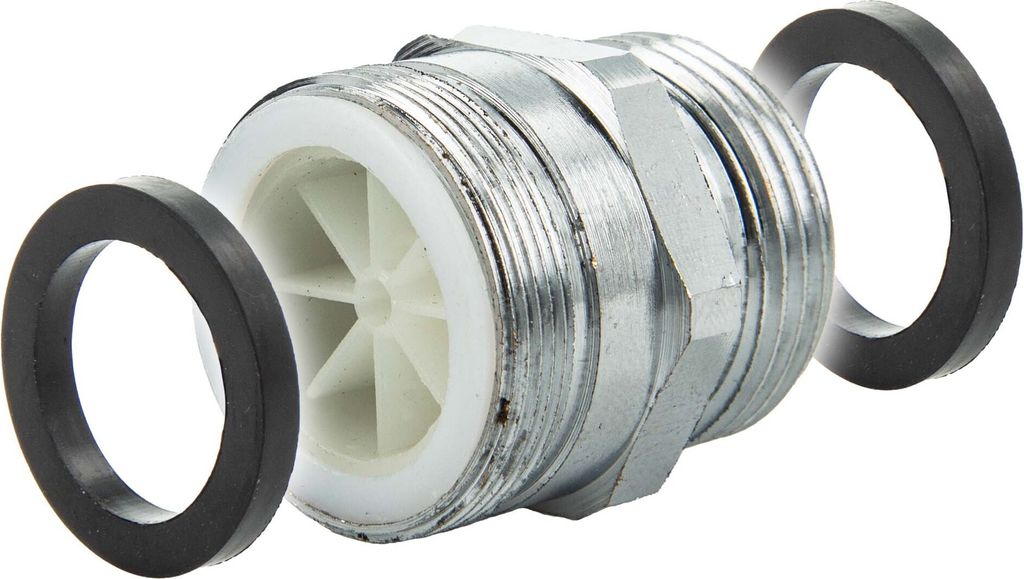 tecuro Aufnahme Adapter Übergangsstück M28 x 1 AG mit Strahlregler x 3/4 Zoll AG, MS hochglanzverchromt