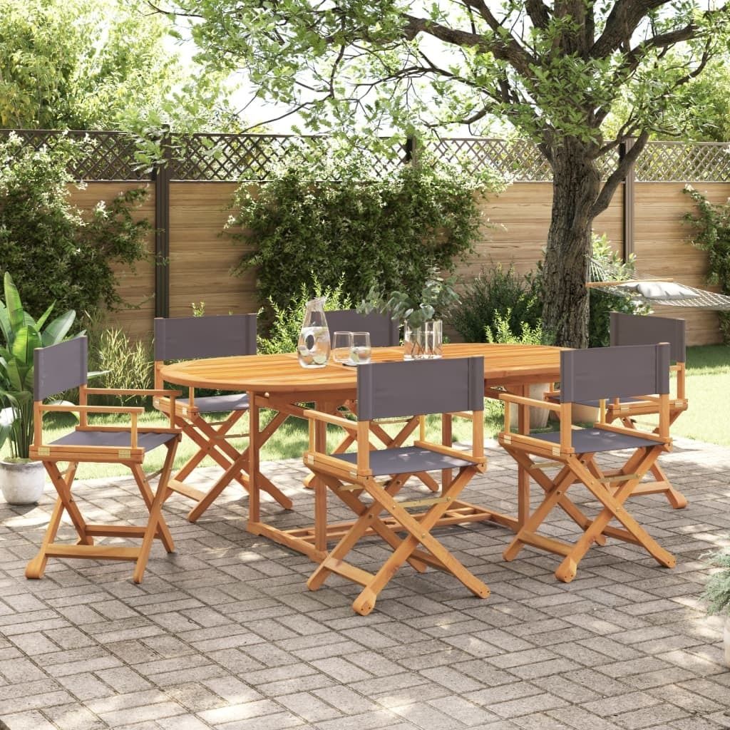 Maison Exclusive - Klappbare Gartenstühle 6 Stk. Dunkelgrau Stoff