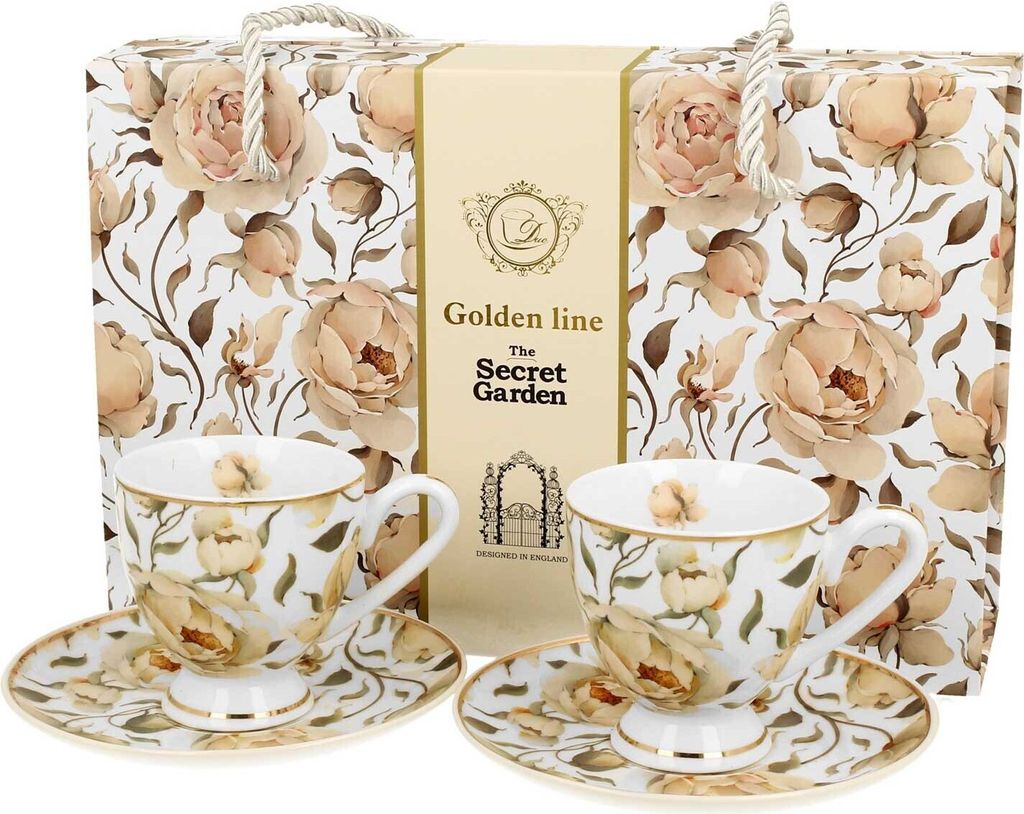 Tassen set espresso English Roses White 90 ml 2 stucke