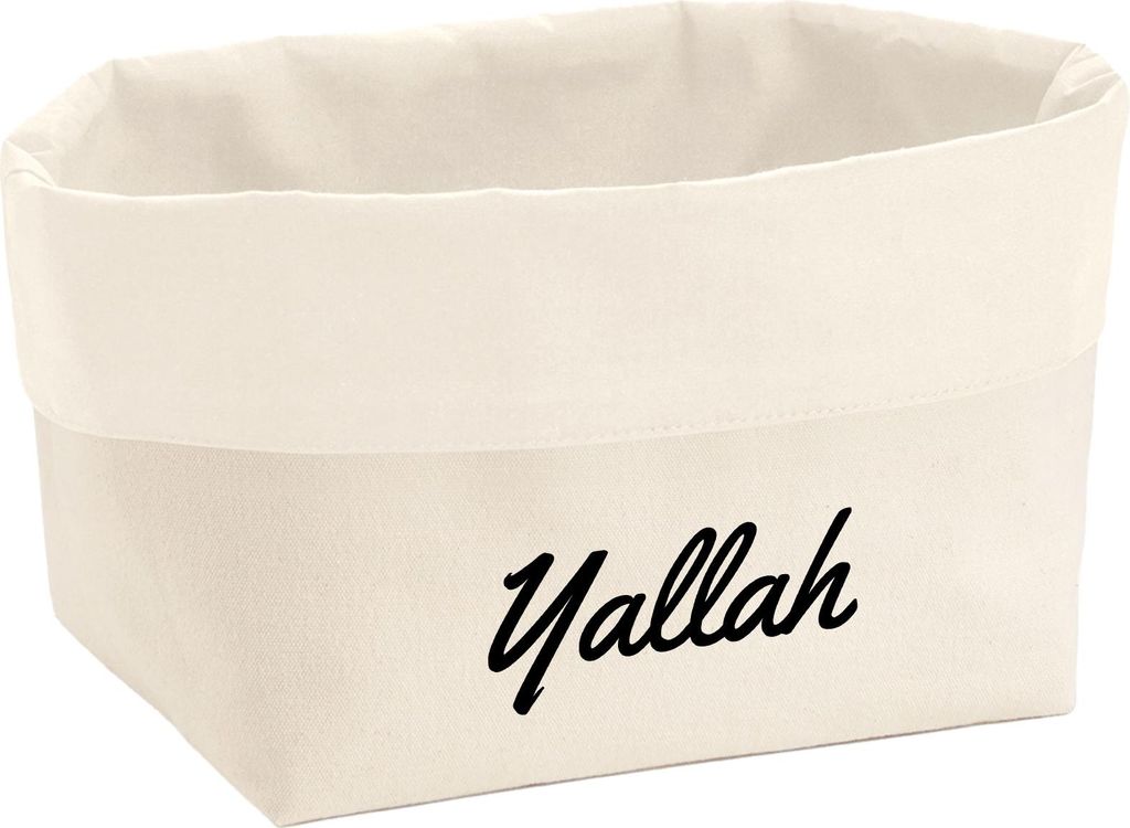 Huuraa Organizer Yallah arabisch Schriftzug 8 Liter Large Canvas Baumwolle Utensilo Geschenkidee