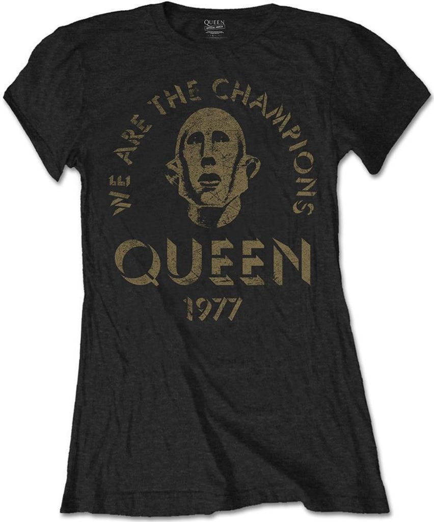 Queen - "We Are The Champions" T-Shirt für Damen RO1688 (M) (Schwarz)