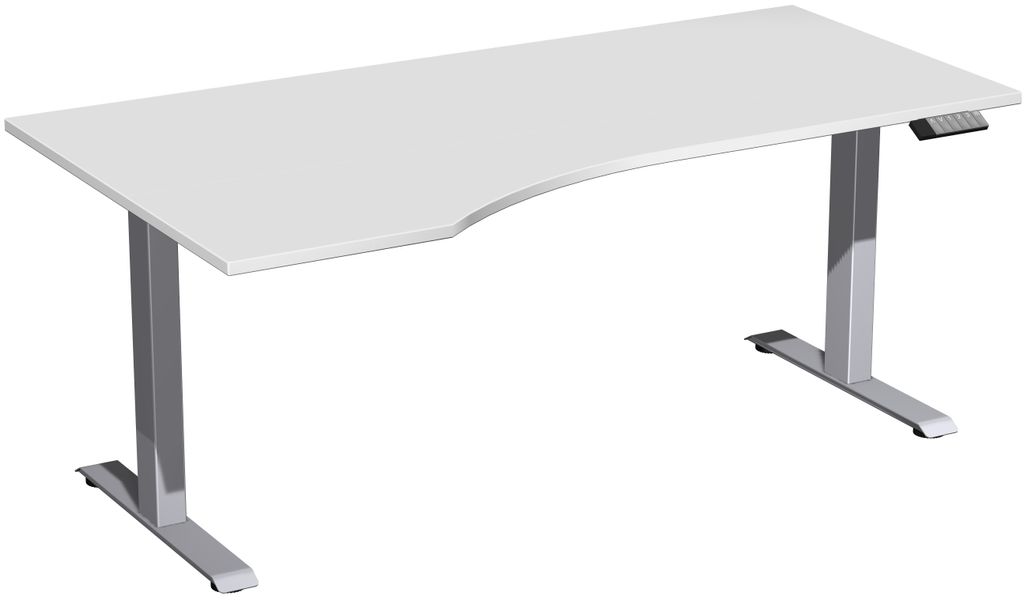 Elektro-Hubtisch Elevate Basic, links 1000 x 1800 mm, lichtgrau/silber