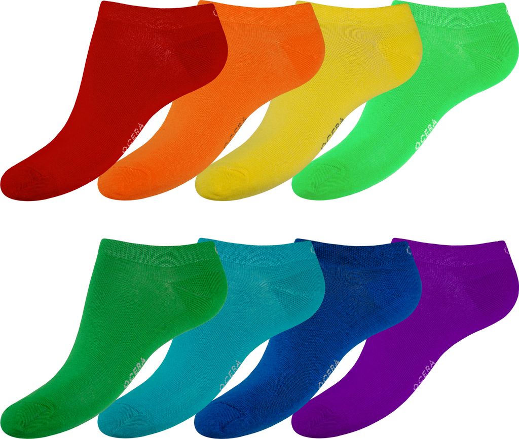 OCERA 8 Paar Sneaker Socken für Damen Rainbow Colors 35/38 Produktbild 