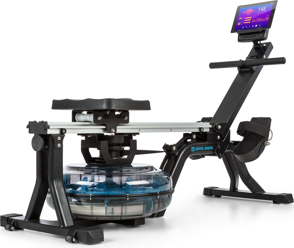 Capital Sports Wasser Rudergerät für Zuhause Klappbar, 13 L Waterrower für Gelenkschonendes Training, Rudergerät mit Wasserwiderstand, Waterrow...