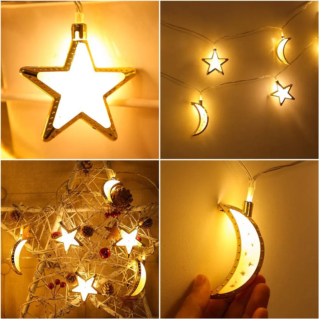 Luci Ramadan 1.5M 10 LED | Decorazioni Eid Mubarak a Batteria per Casa - 2