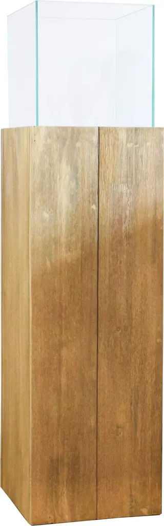 Grand photophore sur pied en bois CANDELA colonne décorative 100 cm