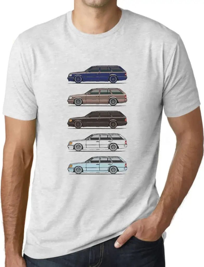 Herren Grafik T-Shirt Wagen Classic W124 S124 Öko-Verantwortlich Vintage Jahrgang Kurzarm Lustige Druck Geburtstag Geschenk Mann