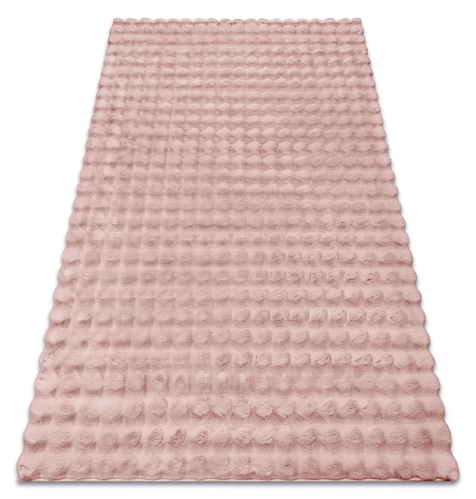 Tapis Design 3D Rose Poudré 60x100 cm Texture Cuir Royal BUBBLE 45