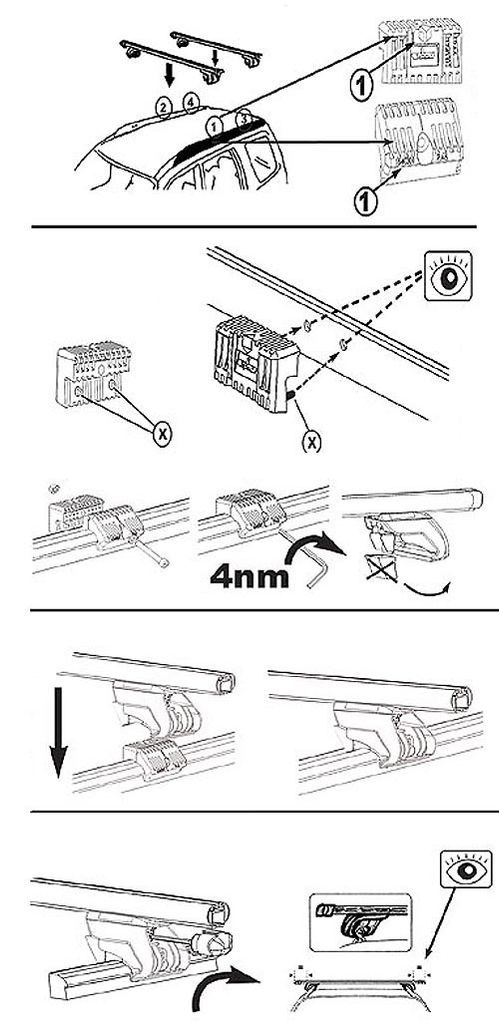 Dachträger TREK kompatibel mit für Opel Astra H (Kombi 5 Türer) ab 07 ALU