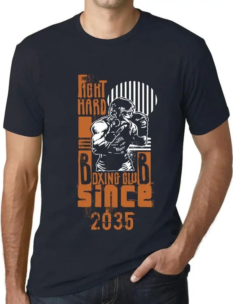 Herren Grafik T-Shirt Boxclub Kämpfen Sie hart seit 2035 – Boxing Club Fight Hard Since 2035 – Öko-Verantwortlich Vintage Jahrgang Kurzarm Lu...