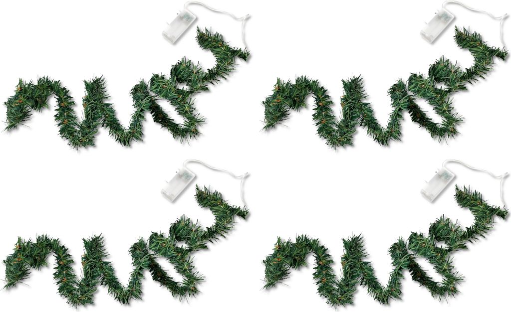 20 LED Lichterkette Tannen-Girlande grün 200cm 4 Stück Produktbild 