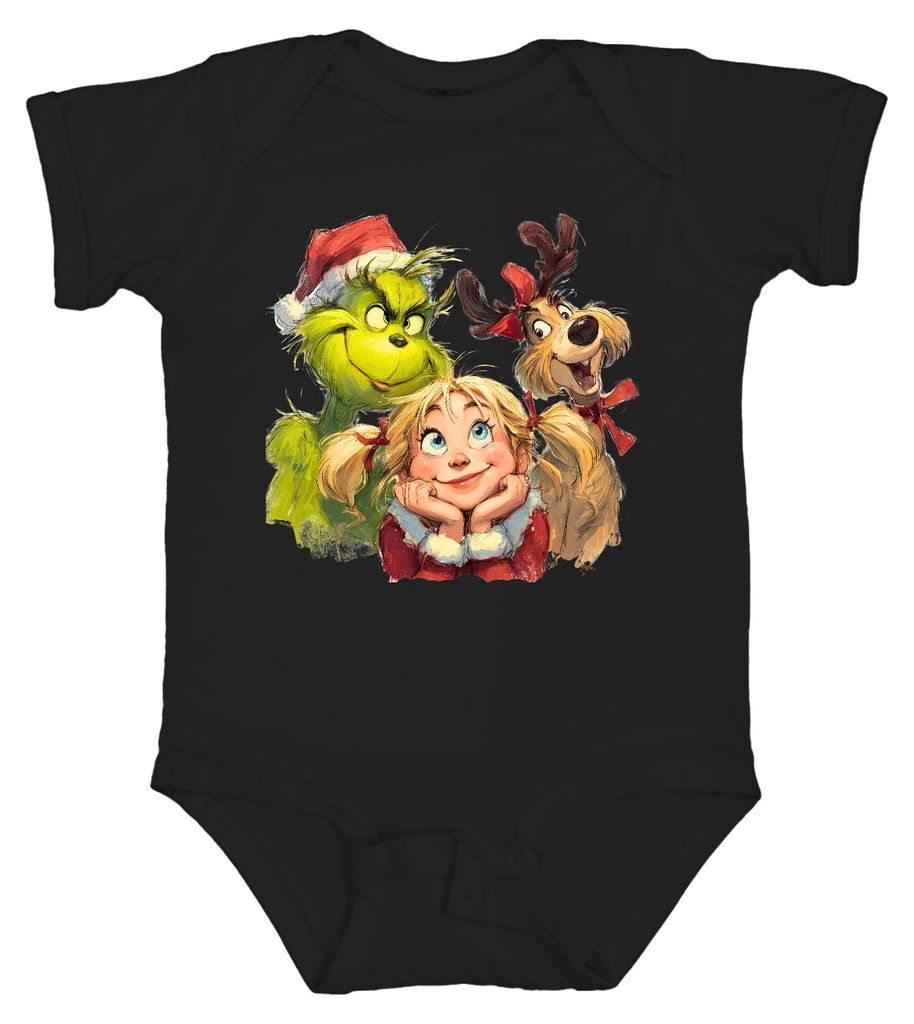 Grinch Cindy Lou Who Max Weihnachten lustig Geschenk Unisex Baby Body, Schwarz, 3/6