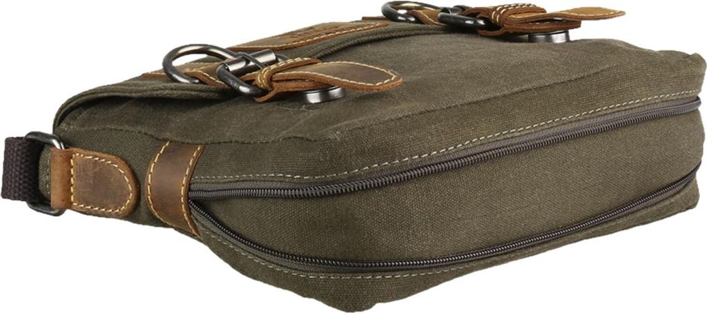 Greenburry Vintage Hemp kleine ShoulderBag Umhängetasche Schultertasche 5928, Farbe:Olive Green