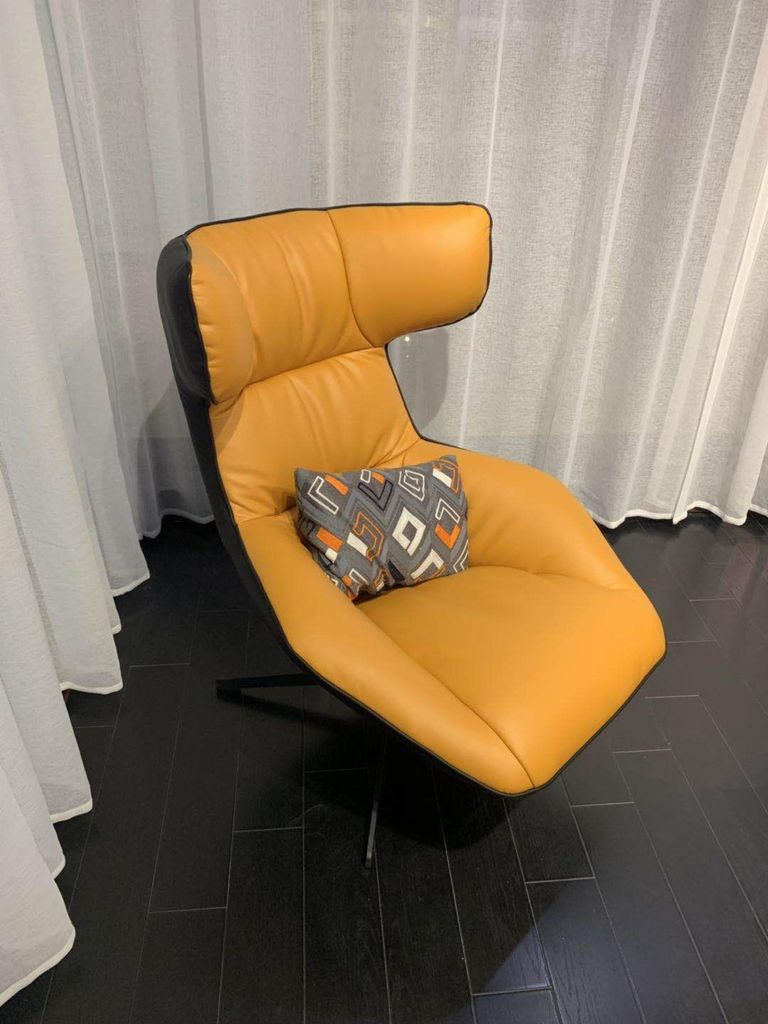 Luxus Design Möbel Moderner Design Sessel 75 x 101cm Leder Wohnzimmer Lounge Neu