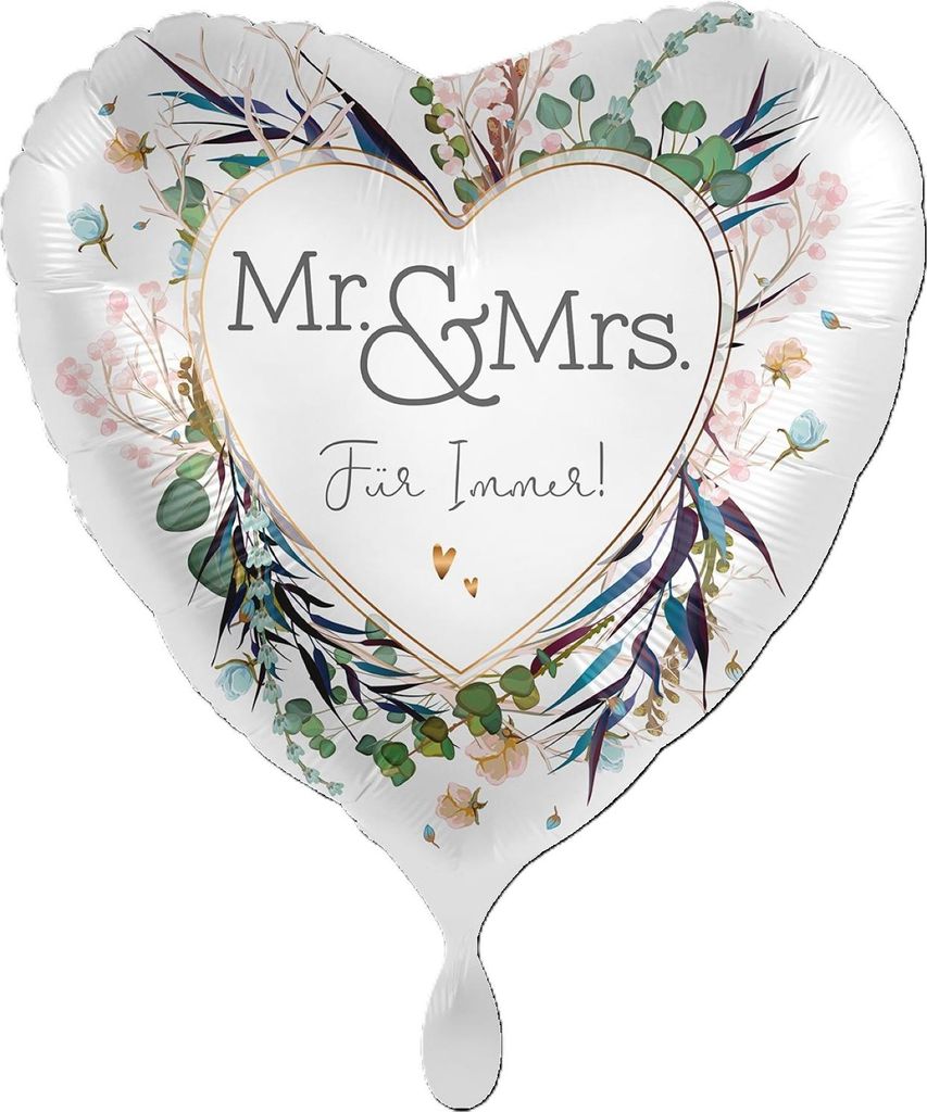 XXL Herz Folienballon Ø 71cm "Mr. & Mrs. Für Immer!"