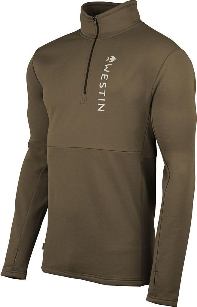 Westin Energy Midlayer 1/2 Zip Dark Sage - Angelpullover, Größe:M