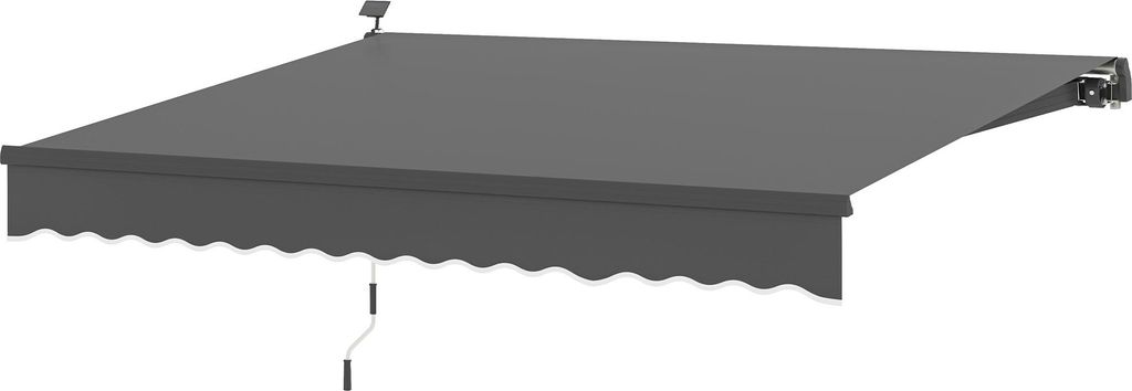 Klemmmarkise mit Handkurbel Solar-Lichte Gelenkarmmarkise Markise Sonnenschutz UV 50+ 400 cm breit Grau