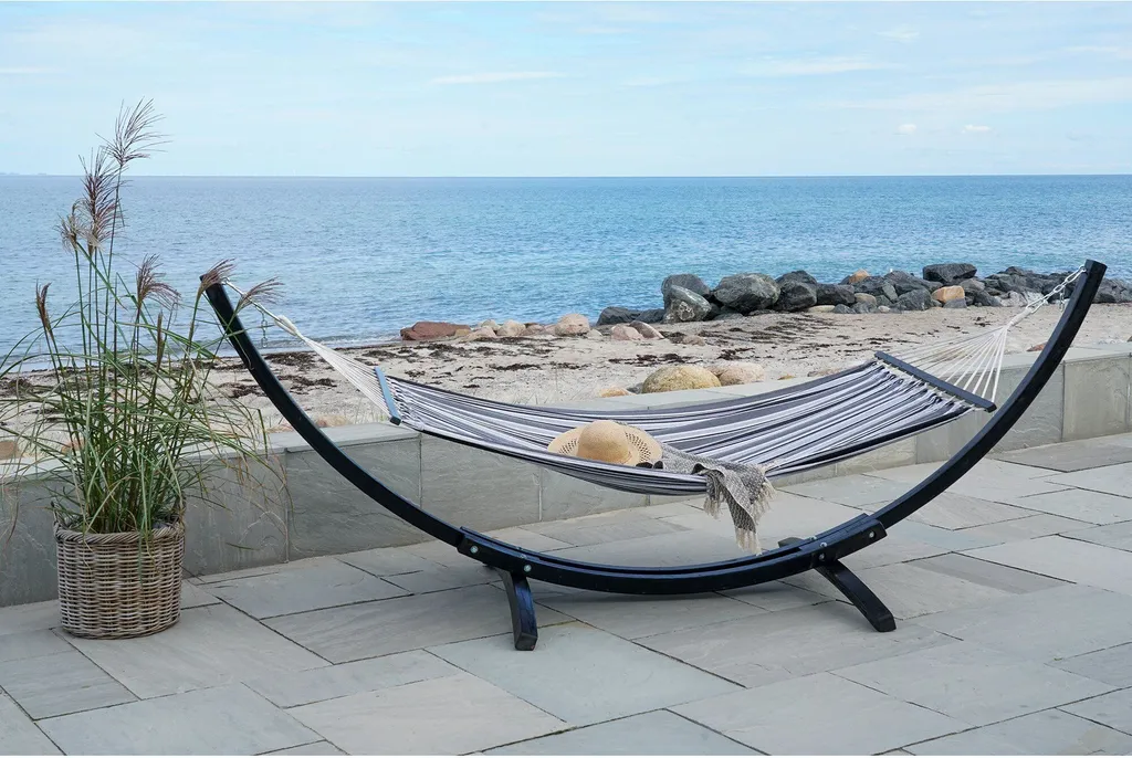 Hamac Tripoli gris noir confortable - Finis les maux de dos au jardin