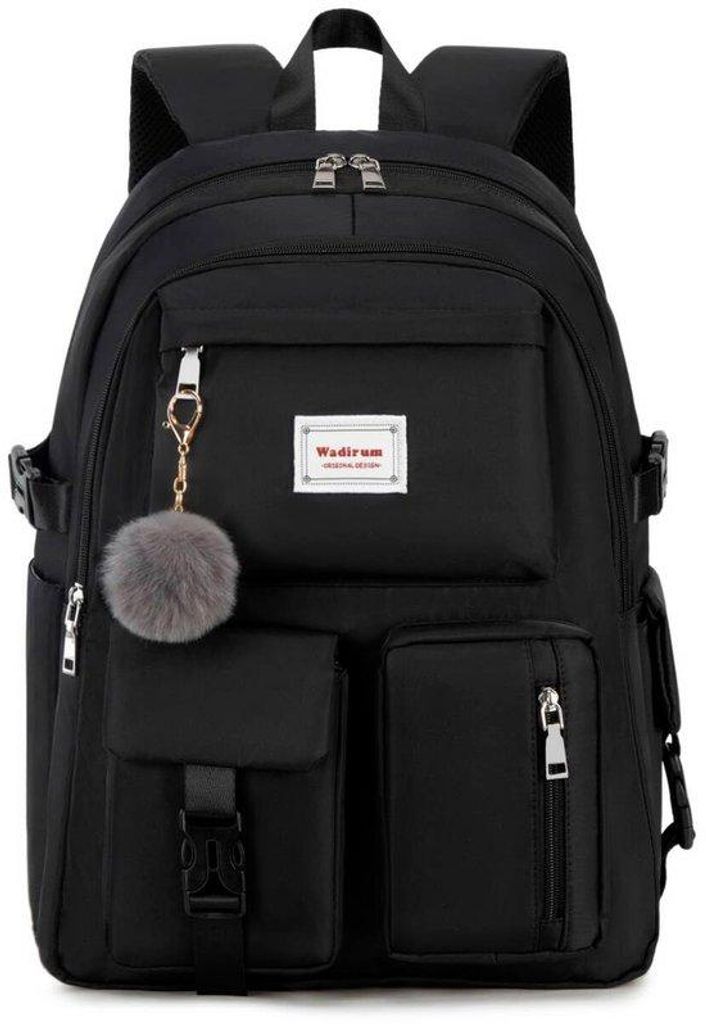 Schulrucksack für Mädchen und Jungen, Schwarz, für Frauen