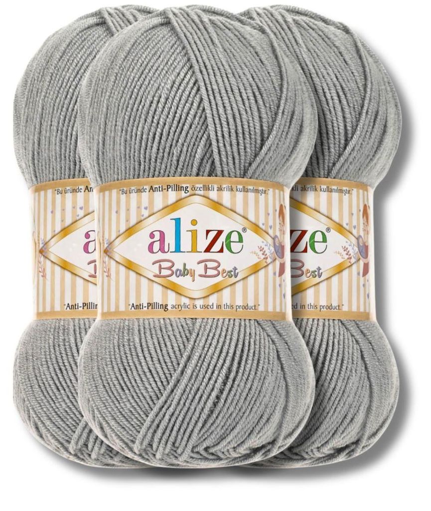 Alize 3x 100g Baby Best Wolle, Antipilling, Uni, Häkeln, Stricken (344)