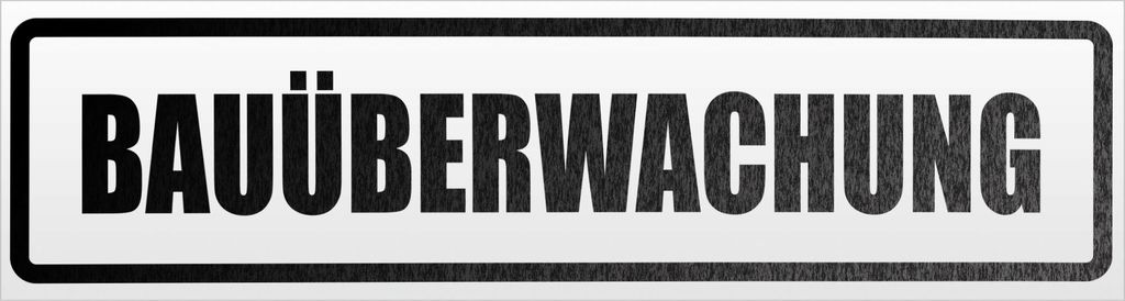 Kiwistar Bauüberwachung Magnetschild Schild magnetisch - 60cm Schwarz - reflektierend - Magnetfolie für Auto PKW Kfz