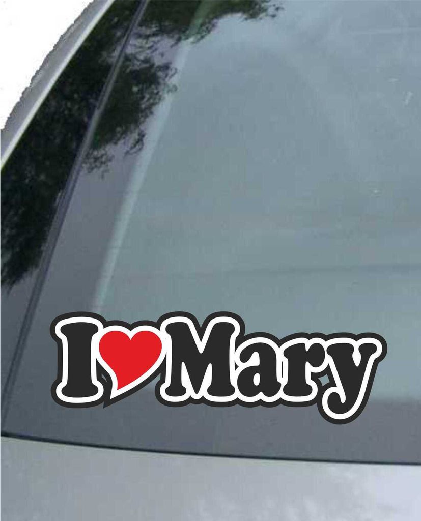 INDIGOS UG - Aufkleber / Autoaufkleber - I Love Heart - Ich liebe mit Herz 15 cm - I LOVE Mary- Auto LKW Truck - Sticker mit Namen vom Mann Frau Kind