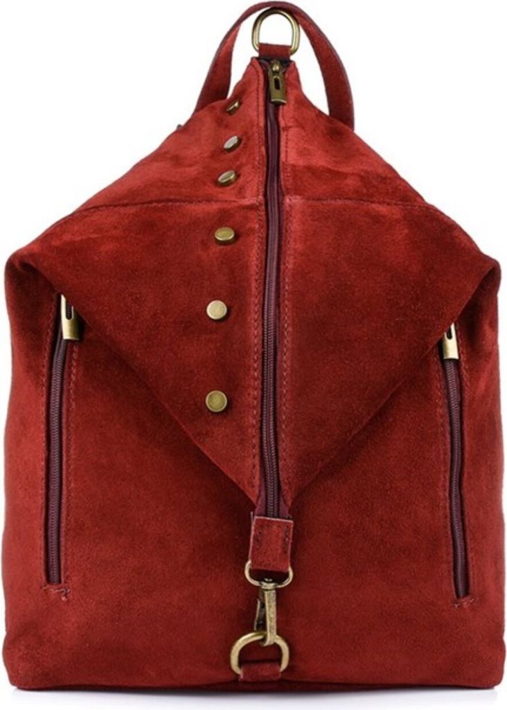 Damen-Rucksack aus Wildleder, groß, italienische A4-Handtasche aus faltbarem Leder