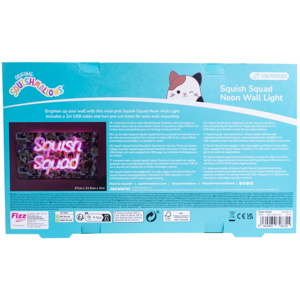 Applique Squishmallows Squish Squad LED : Finie la Peur du Noir la Nuit