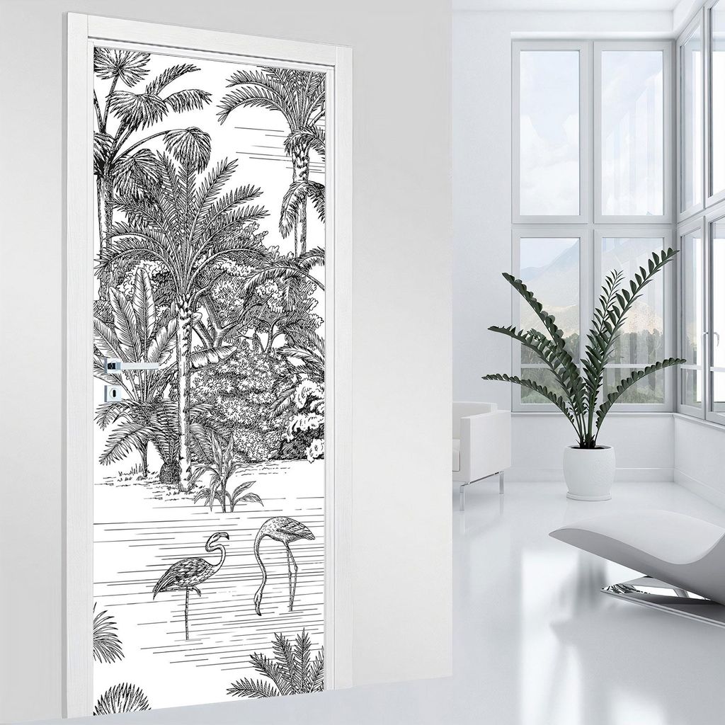 Türaufkleber – Lumaléa – Dschungel – MAT-Kleber – Breite 63 x H?he 205 cm