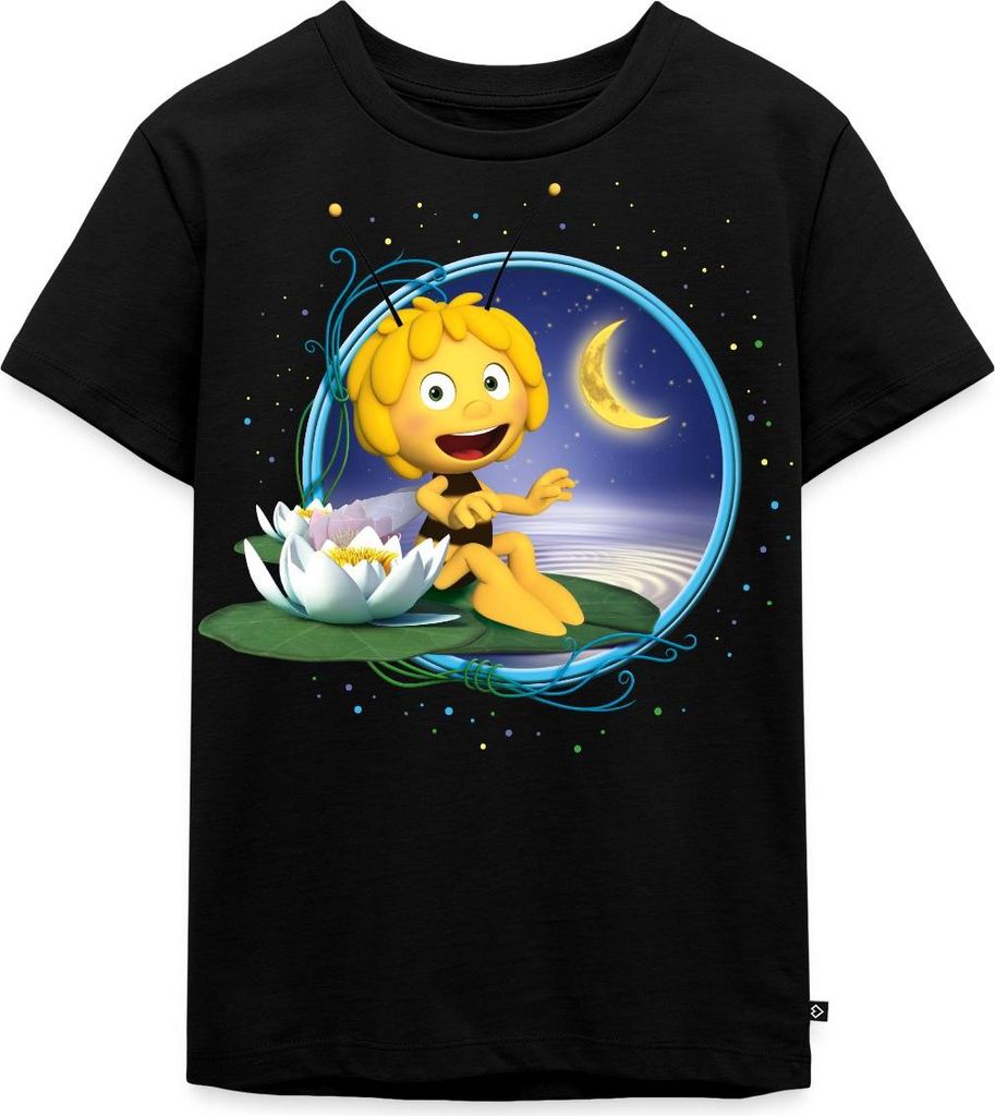Spreadshirt Biene Maja Mondschein Kinder Premium T-Shirt, 110/116 (4 Jahre), Schwarz